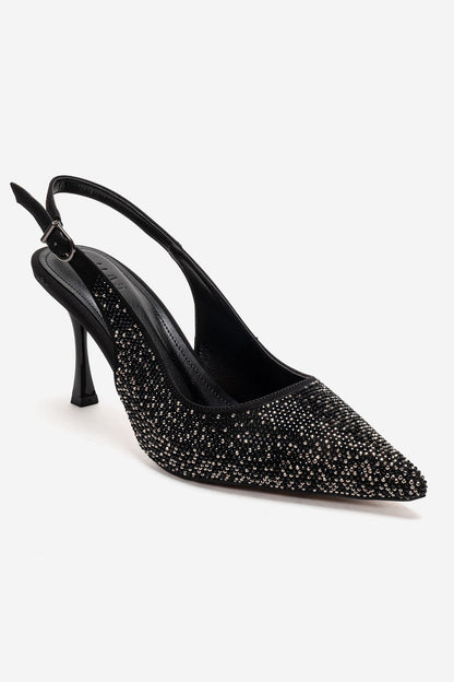 Johanna - Zapatilla de tacón de aguja negra (Mujer)