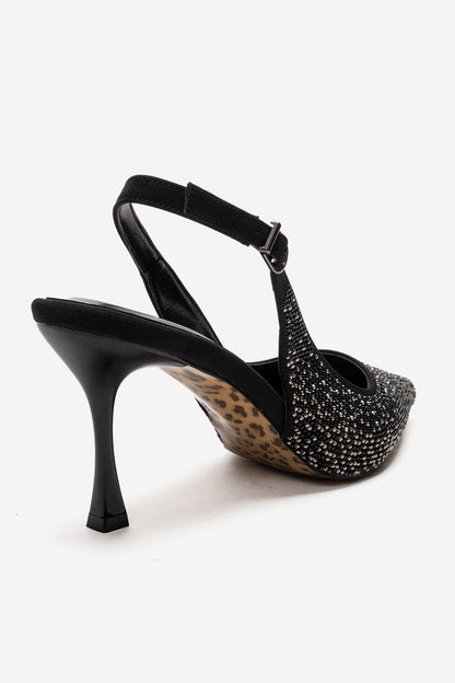 Johanna - Zapatilla de tacón de aguja negra (Mujer)