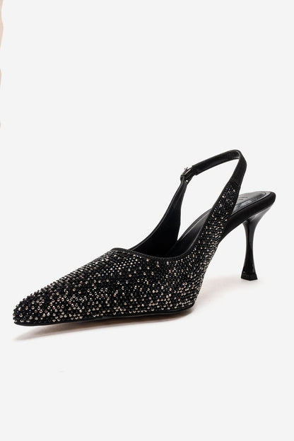 Johanna - Zapatilla de tacón de aguja negra (Mujer)