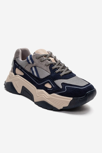 FLEUR - Zapatillas de gamuza azul marino (mujer)
