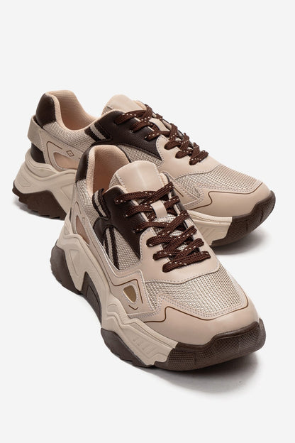 FLEUR - Beige Brown Sneaker (Women)