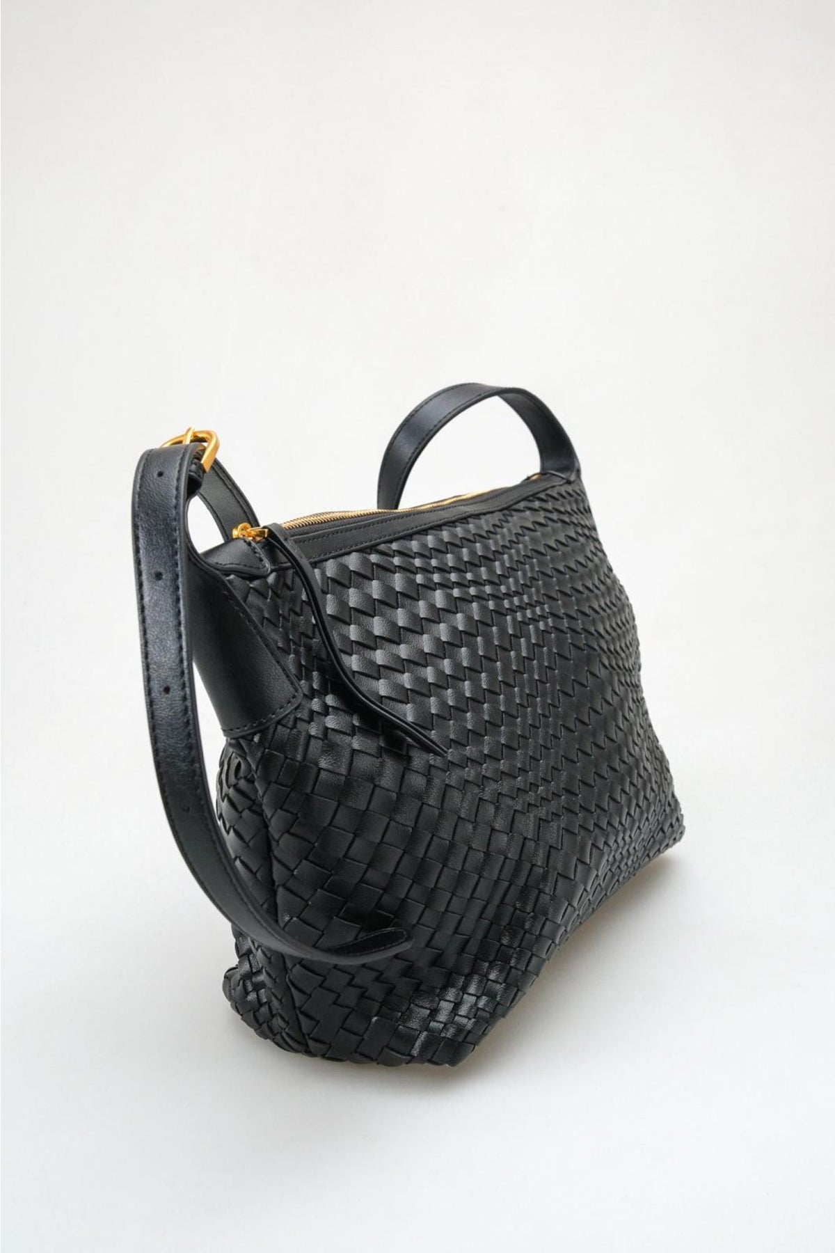 Kira - Bolso de hombro negro tejido (mujer)