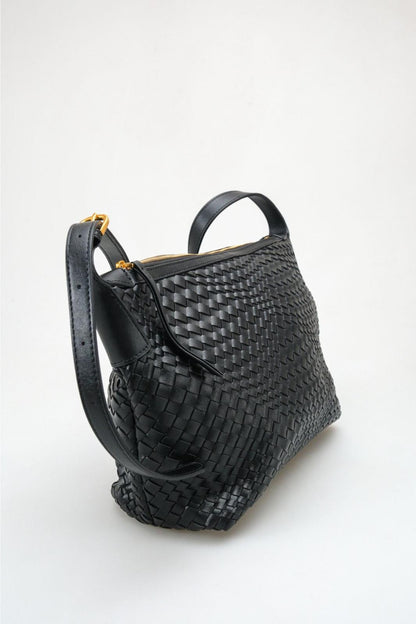 Kira - Bolso de hombro negro tejido (mujer)