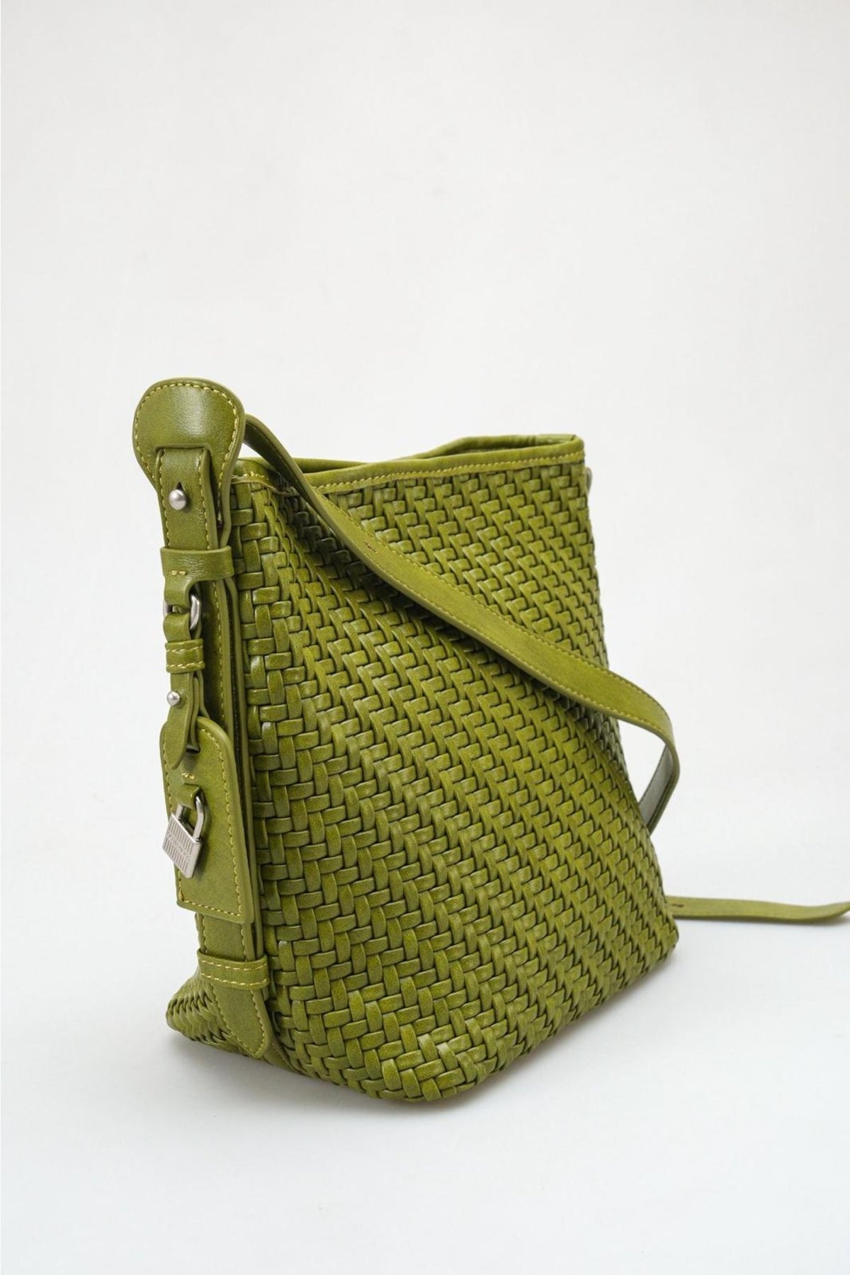 Luma - Olive Green Woven Bucket Bag (women)