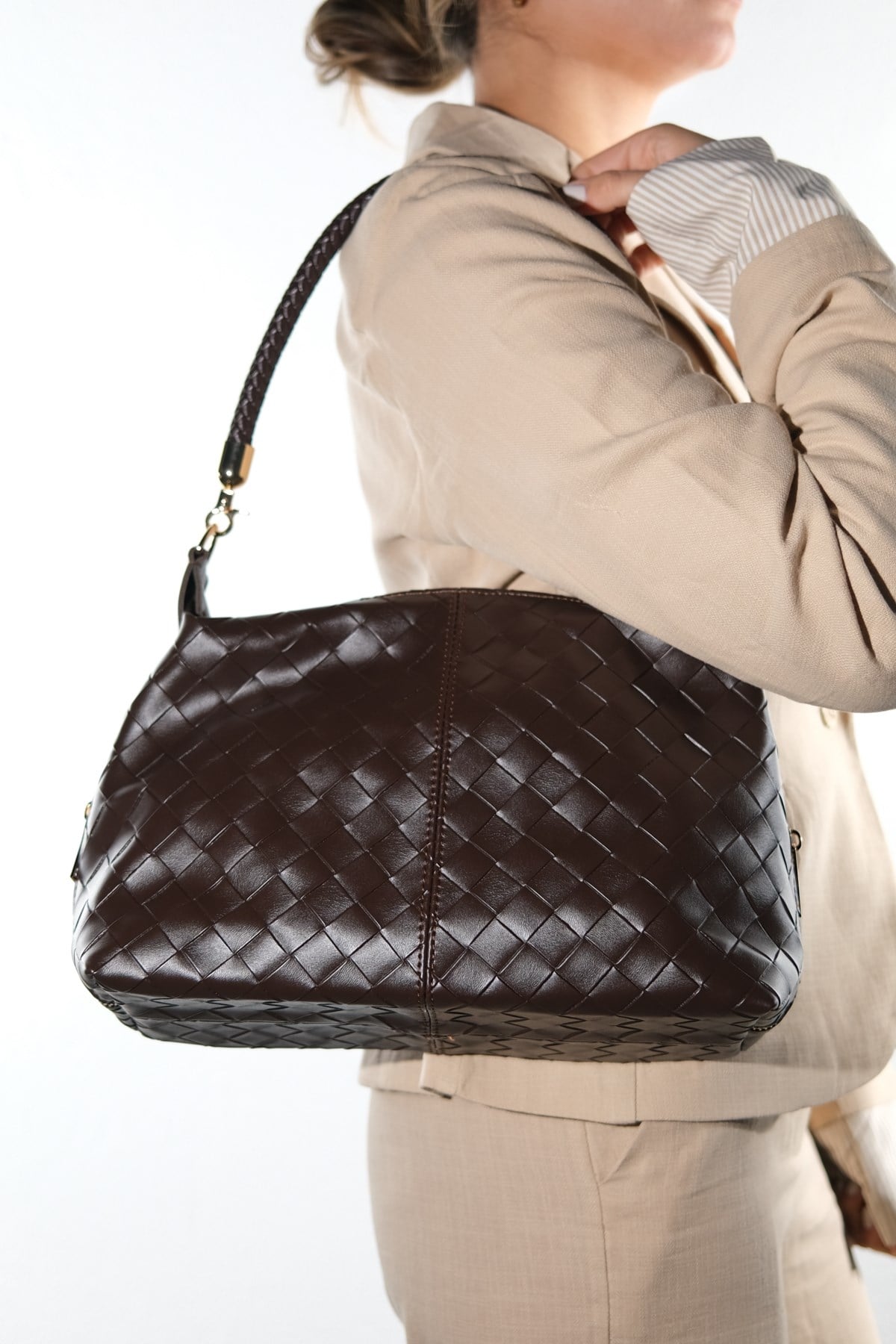 GIANNA - Cognac Genuine Leather Shoulder Bag (Women)