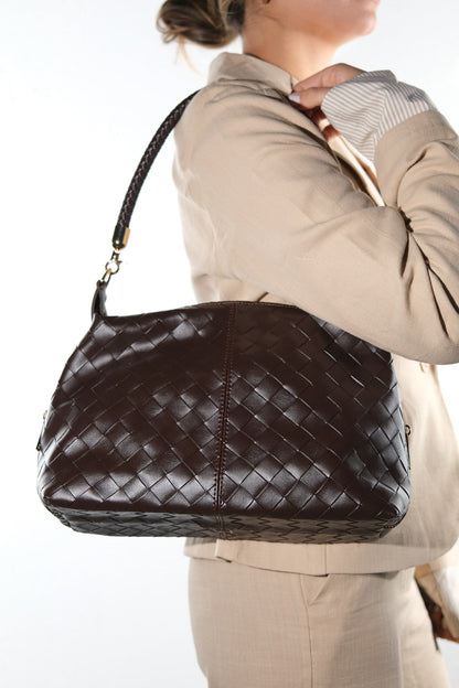 GIANNA - Cognac Genuine Leather Shoulder Bag (Women)