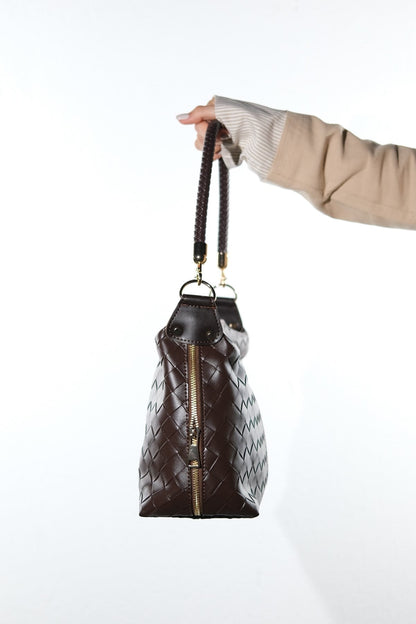 GIANNA - Cognac Genuine Leather Shoulder Bag (Women)