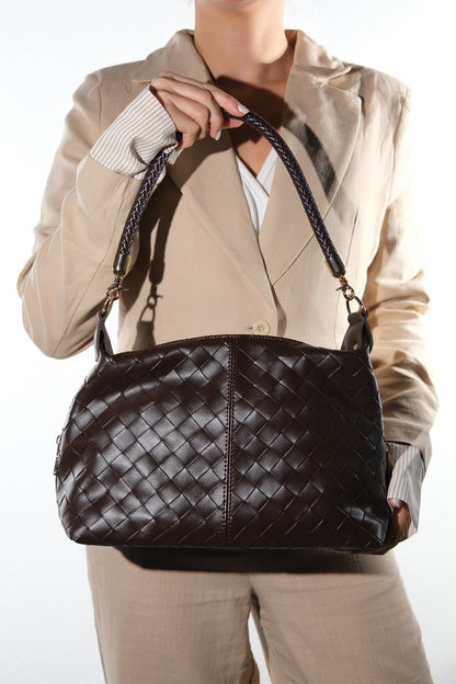 GIANNA - Cognac Genuine Leather Shoulder Bag (Women)