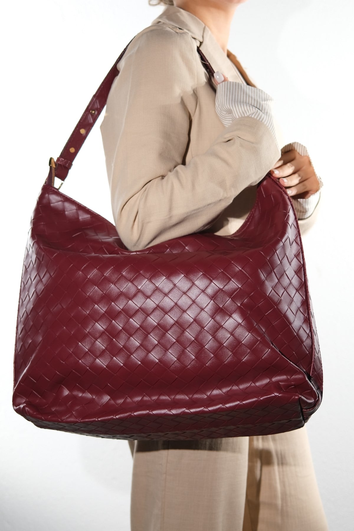 ALERMİNE - Burgundy Shoulder Bag (Women)