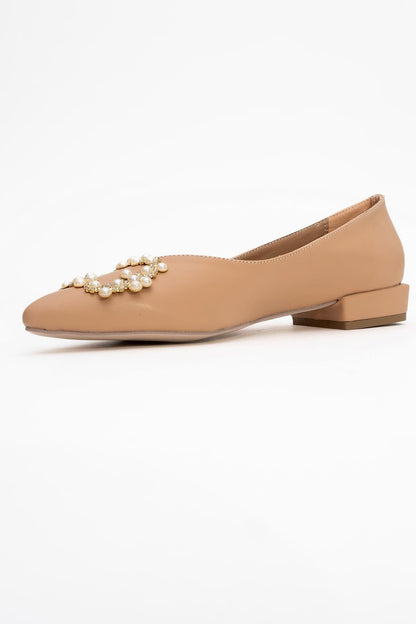 Gante - Bailarina adornada con perlas beige (Mujer)