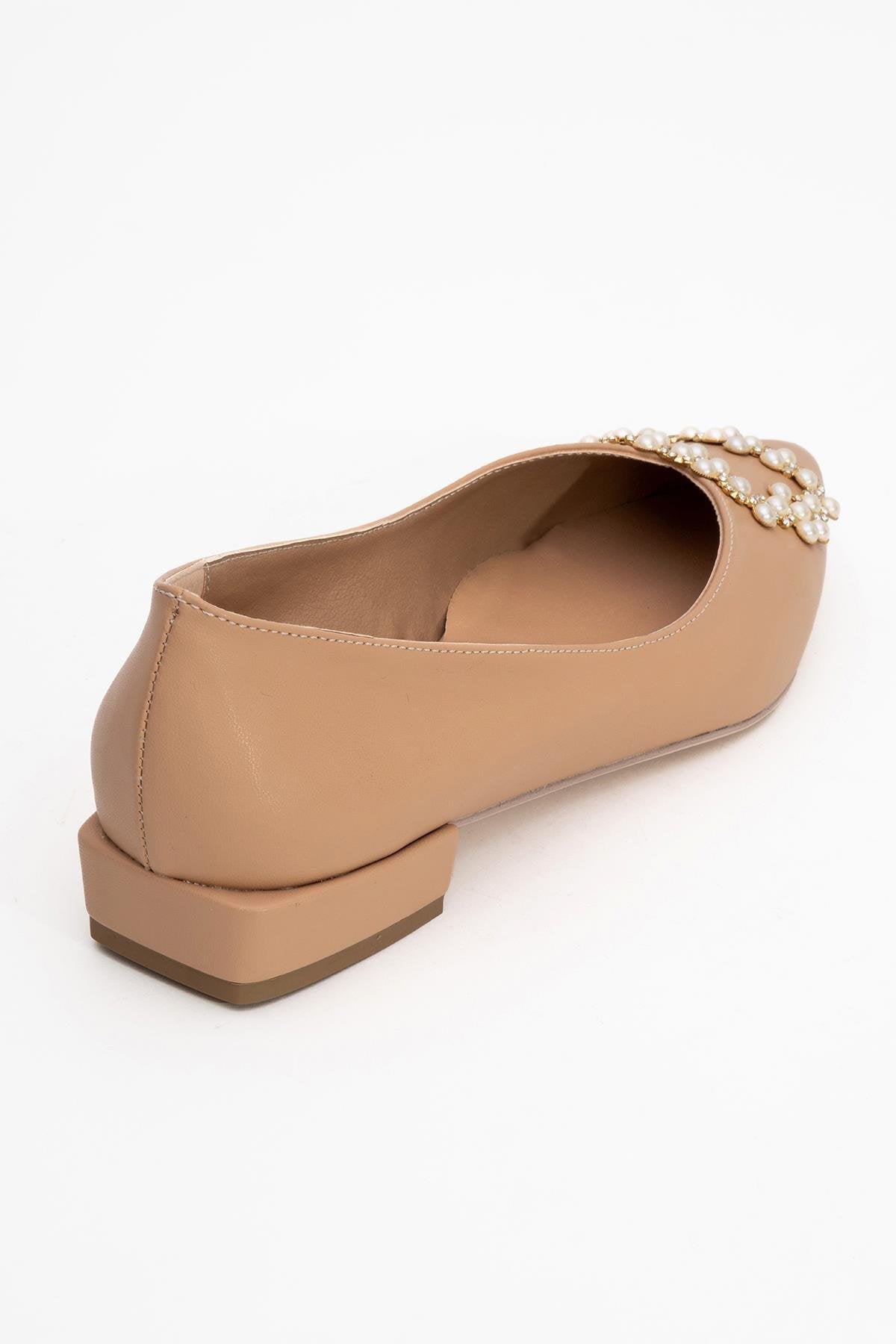 Gante - Bailarina adornada con perlas beige (Mujer)