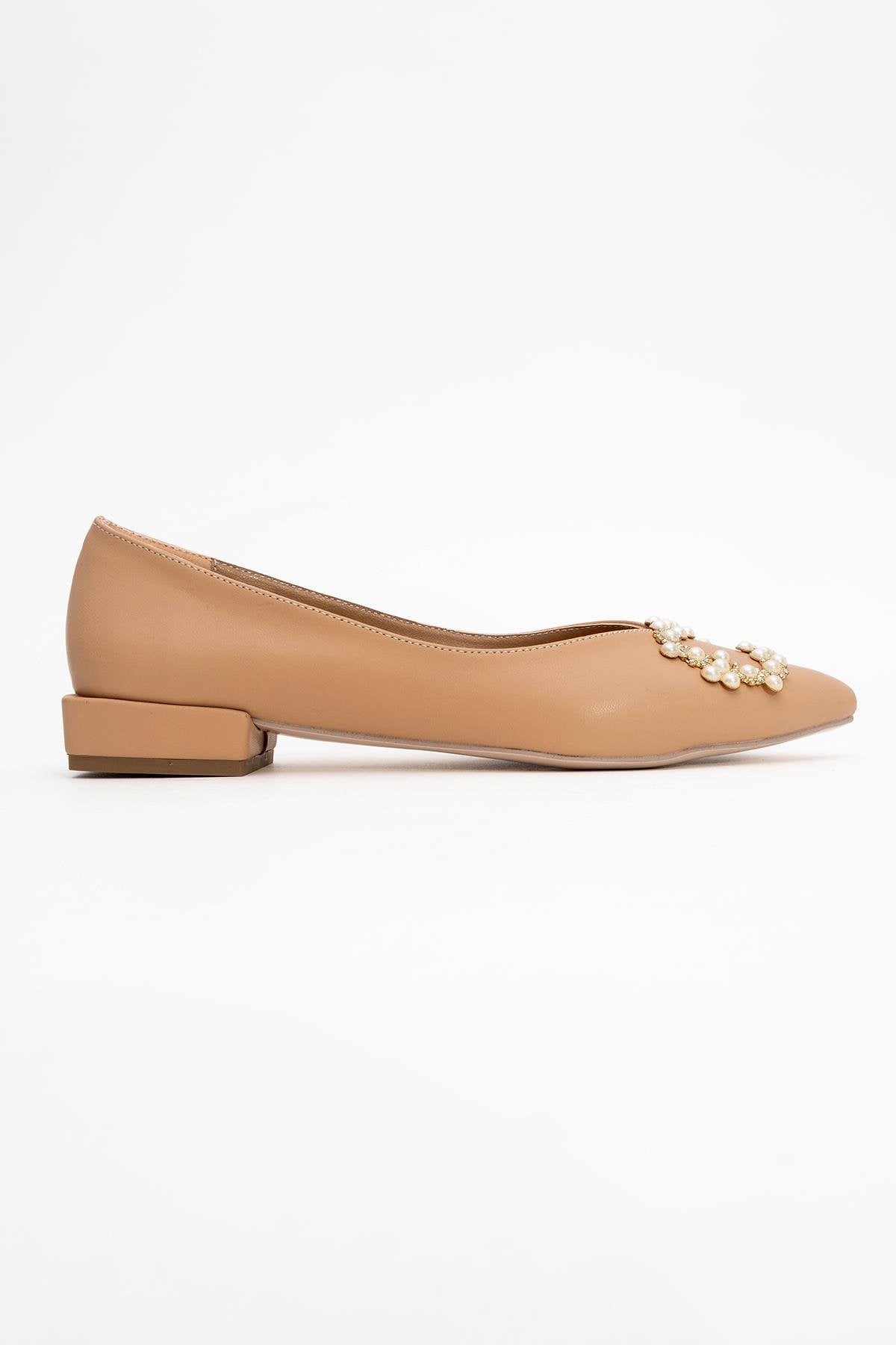 Gante - Bailarina adornada con perlas beige (Mujer)