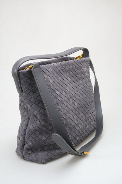 Luna - Grey Woven Shoulder Bag (women)