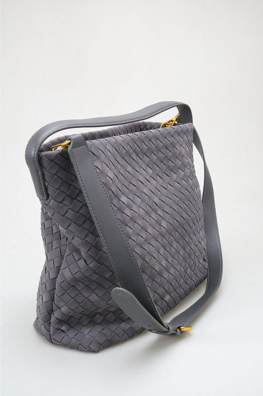 Luna - Bolso de hombro tejido gris (mujer)