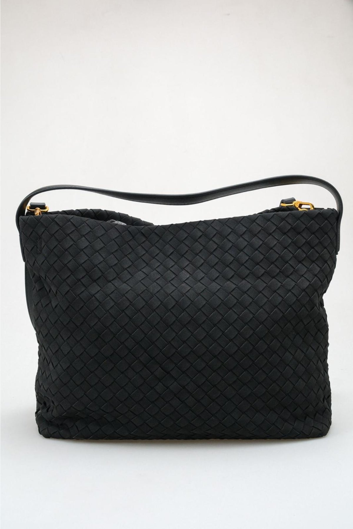 Luna - Black Woven Shoulder Bag (women)
