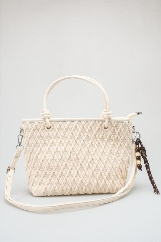 Sienna - Bolso de mano trenzado blanco (mujer)