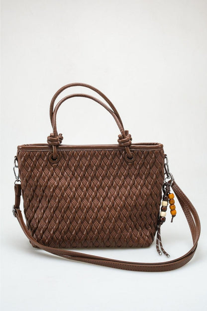 Sienna - Brown Woven Top Handle Bag (women)