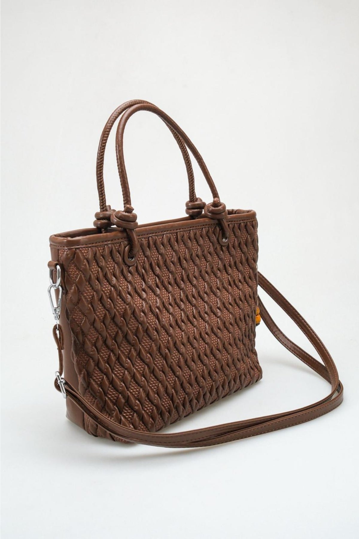 Sienna - Brown Woven Top Handle Bag (women)