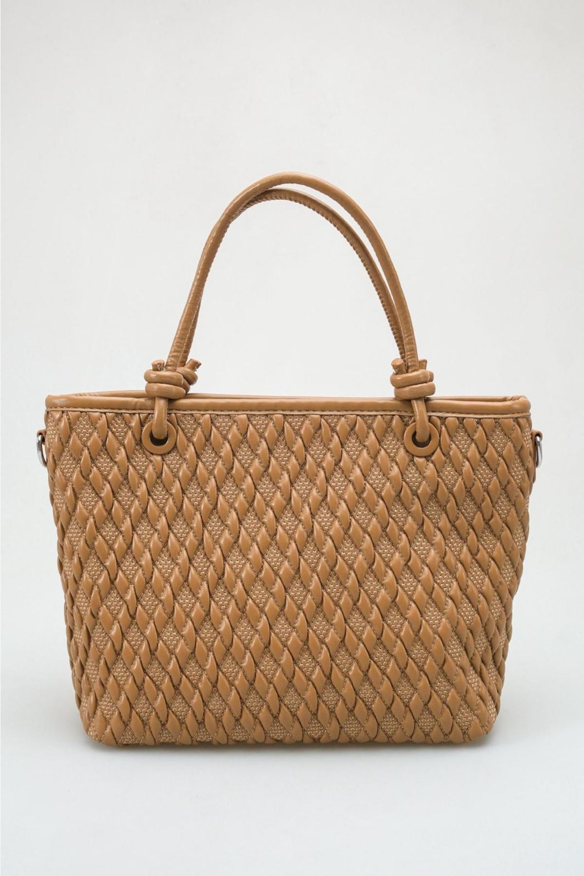 Capri - Mustard Diamond Woven Tote Bag (women)
