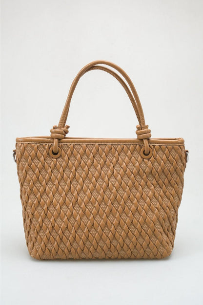 Capri - Mustard Diamond Woven Tote Bag (women)