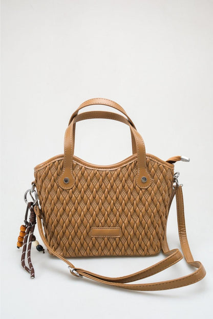 Amalfi - Camel Textured Diamond Satchel (women)