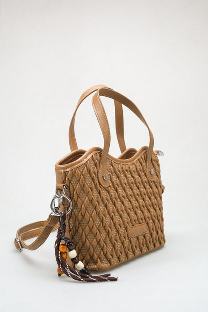 Amalfi - Camel Textured Diamond Satchel (women)
