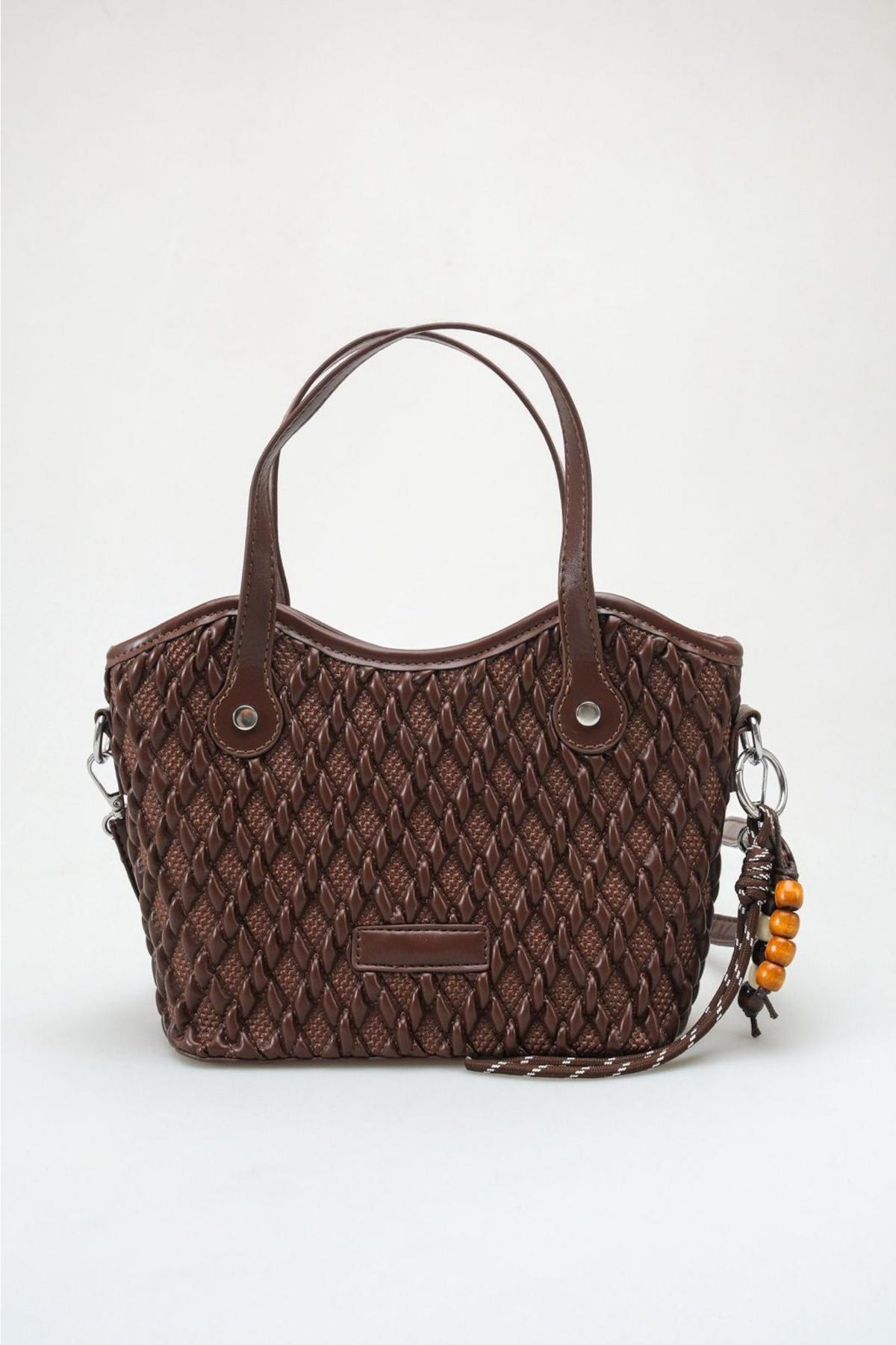 Amalfi - Satchel tipo diamante texturizado marrón oscuro (mujer)