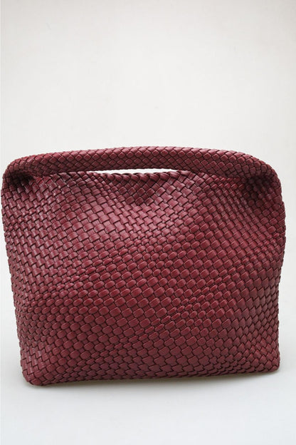 Bellini - Burgundy Intrecciato Hobo Bag With Pouch Set (women)