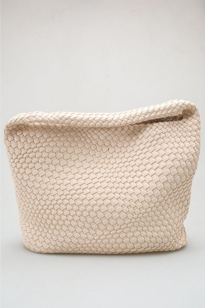Bellini - Bolso hobo trenzado blanco con set de neceser (mujer)