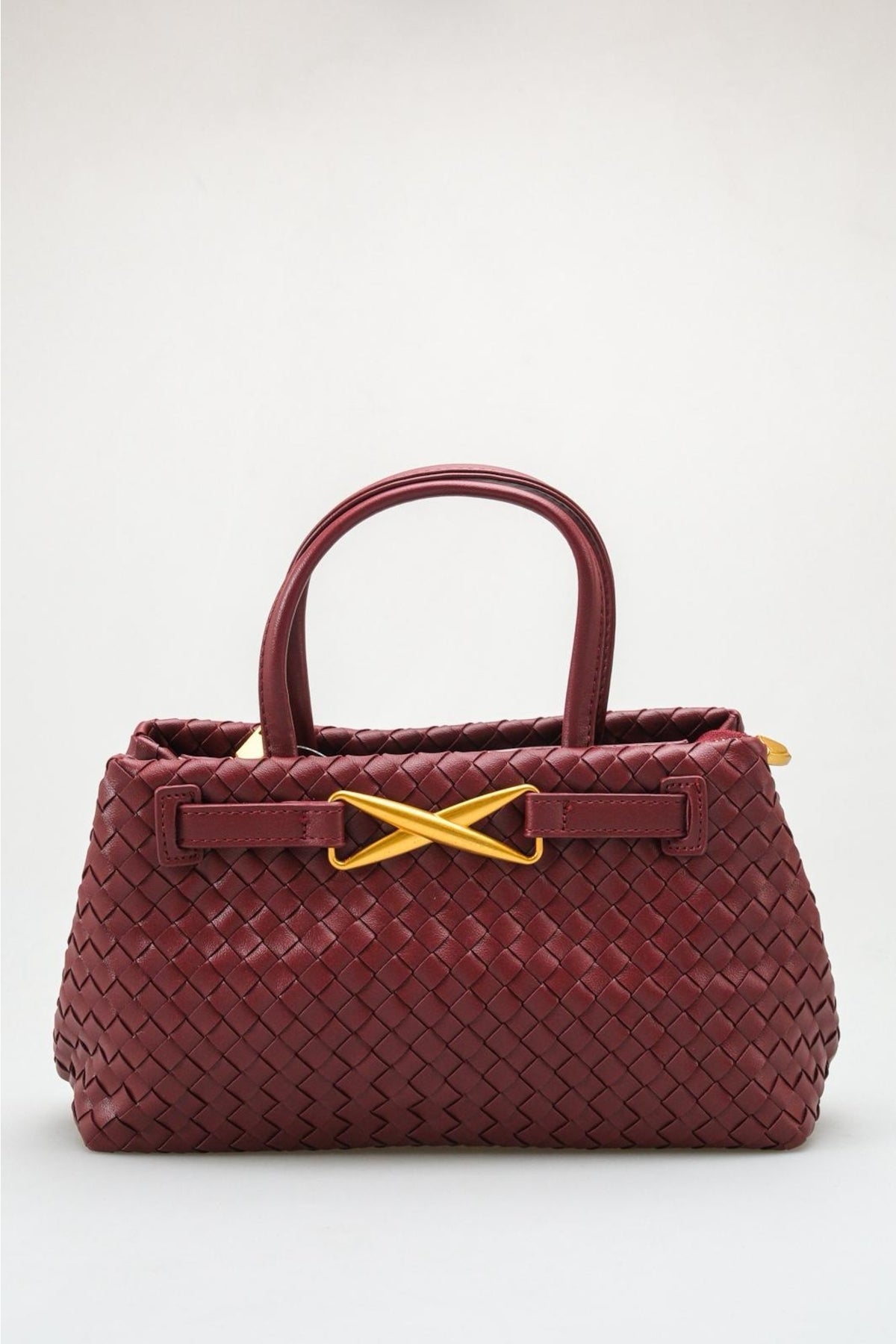 Verona - Burgundy Woven Top Handle Bag (women)