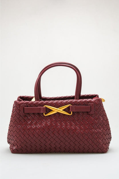 Verona - Burgundy Woven Top Handle Bag (women)