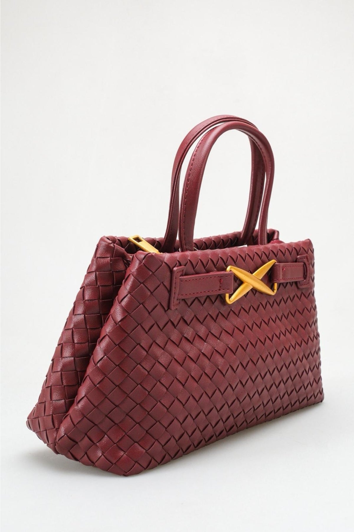 Verona - Burgundy Woven Top Handle Bag (women)