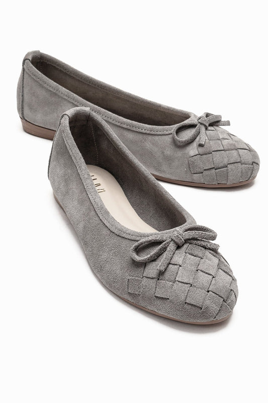 03 - Bailarinas de piel auténtica gris (Mujer)