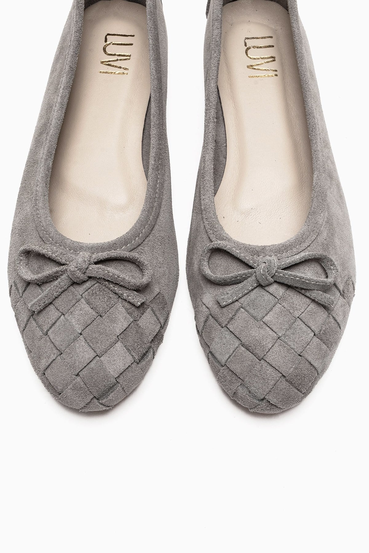 03 - Gray Genuine Leather Ballet Flat (Women)