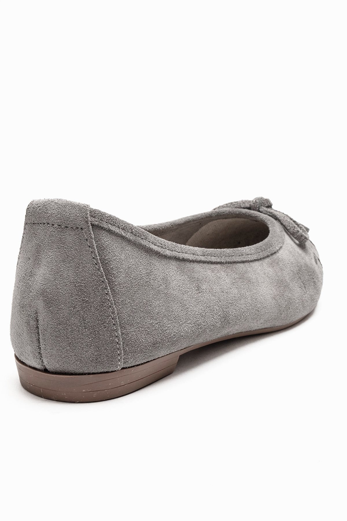 03 - Gray Genuine Leather Ballet Flat (Women)