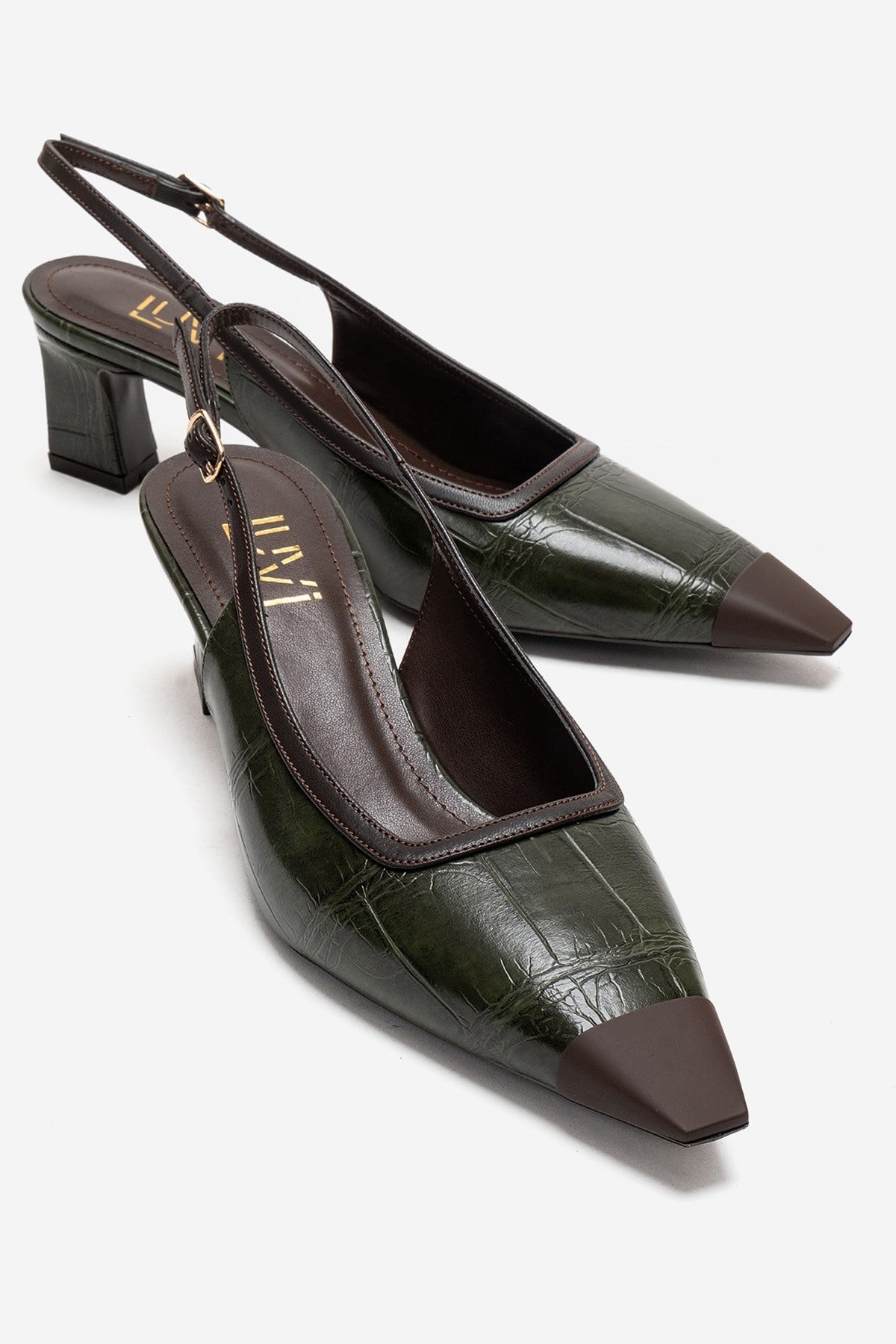 HILDA - Green Block Heel Pump (Women)