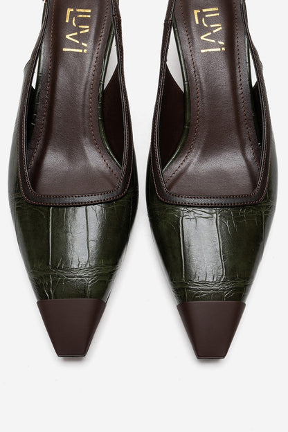 HILDA - Green Block Heel Pump (Women)