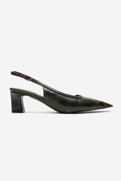 HILDA - Green Block Heel Pump (Women)