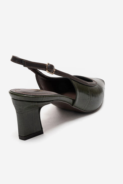 HILDA - Green Block Heel Pump (Women)