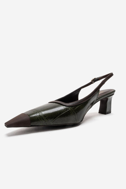 HILDA - Green Block Heel Pump (Women)