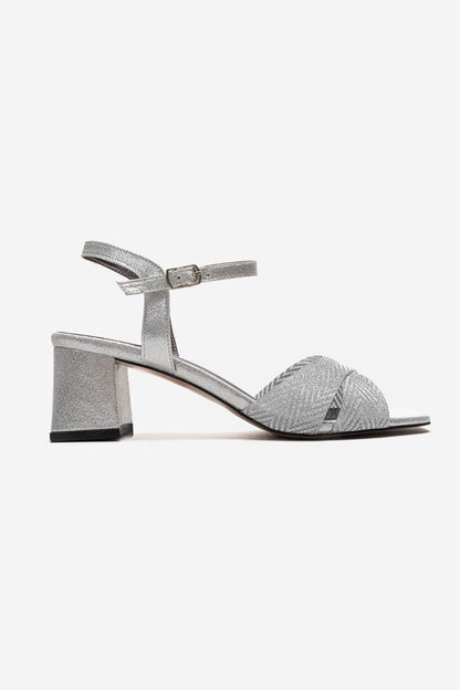 MILAGRO - Silver Block Heel Pump (Women)