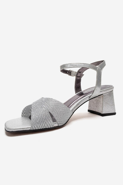 MILAGRO - Silver Block Heel Pump (Women)