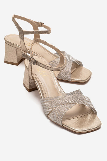 MILAGRO - Gold Block Heel Pump (Women)