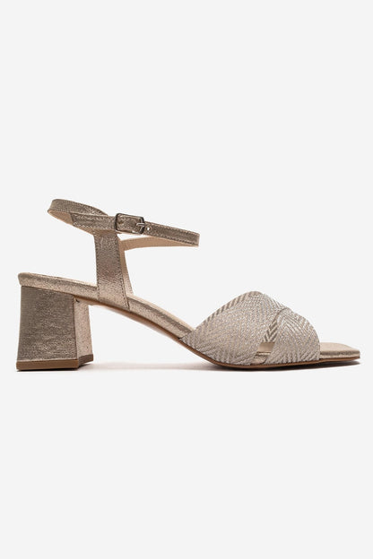 MILAGRO - Gold Block Heel Pump (Women)