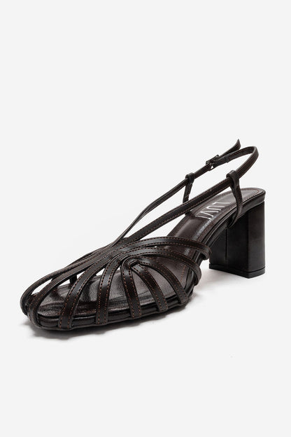 WILDA - Zapatos de tacón en bloque marrones (Mujer)