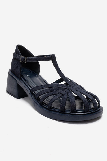 NOLANA - Navy Block Heel Sandal (Women)