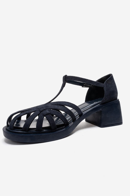 NOLANA - Navy Block Heel Sandal (Women)