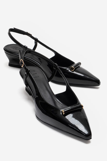 RHEA - Zapatos de tacón de bloque negros (Mujer)