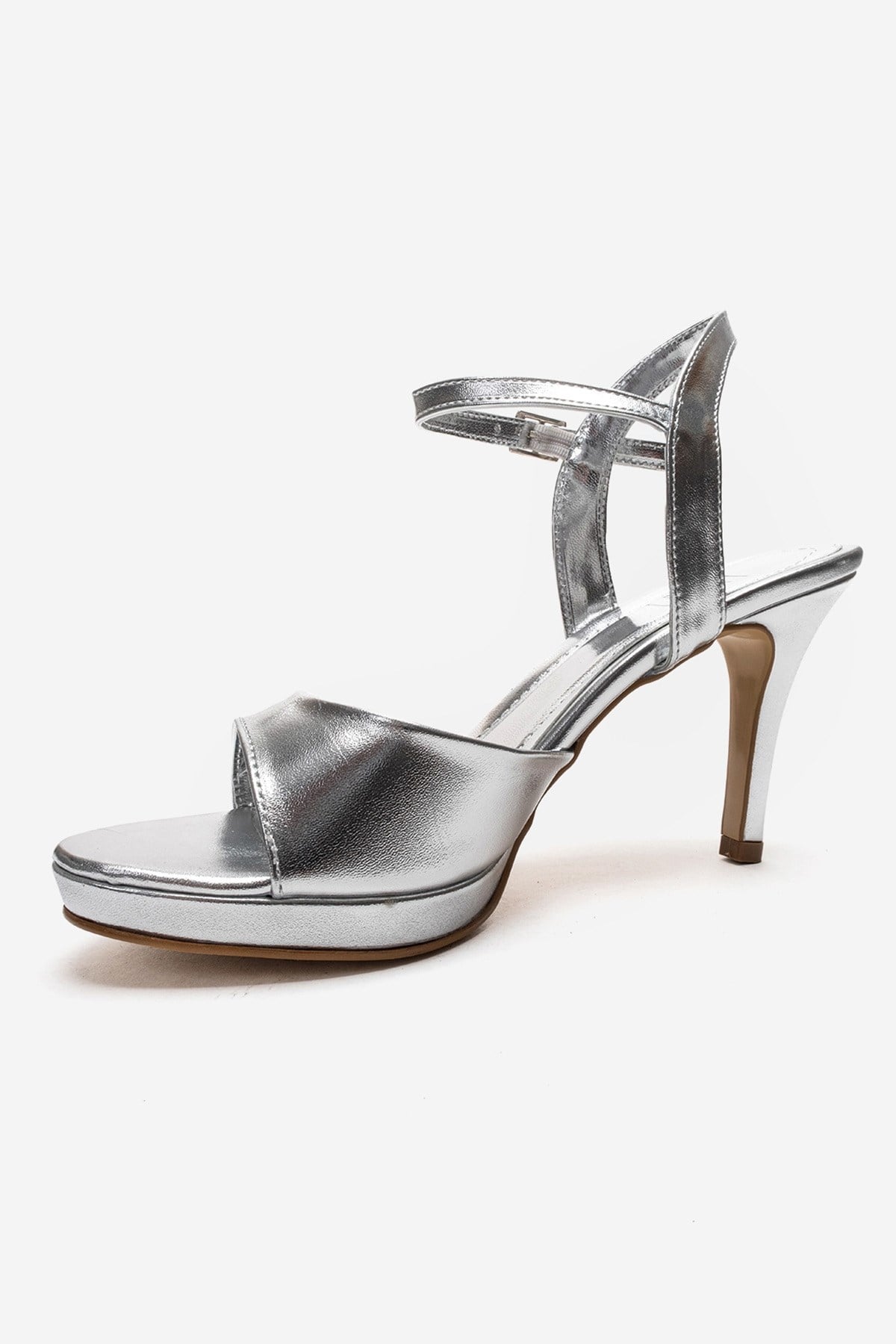 POISE - Zapatos de tacón de aguja plateados con plataforma (Mujer)