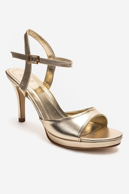POISE - Zapatos de tacón de aguja con plataforma dorada (Mujer)